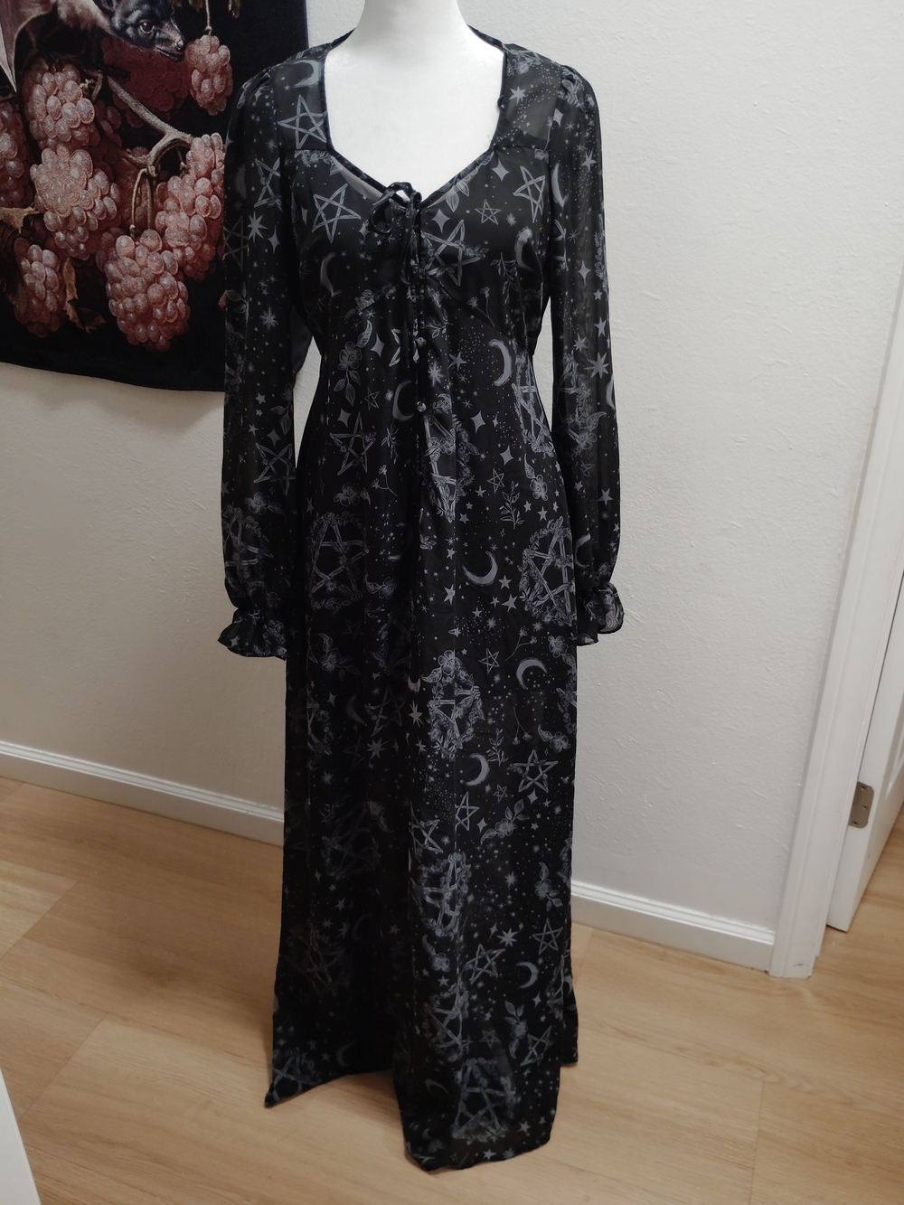 Killstar Black and Gray Celestial Maxi Dress
